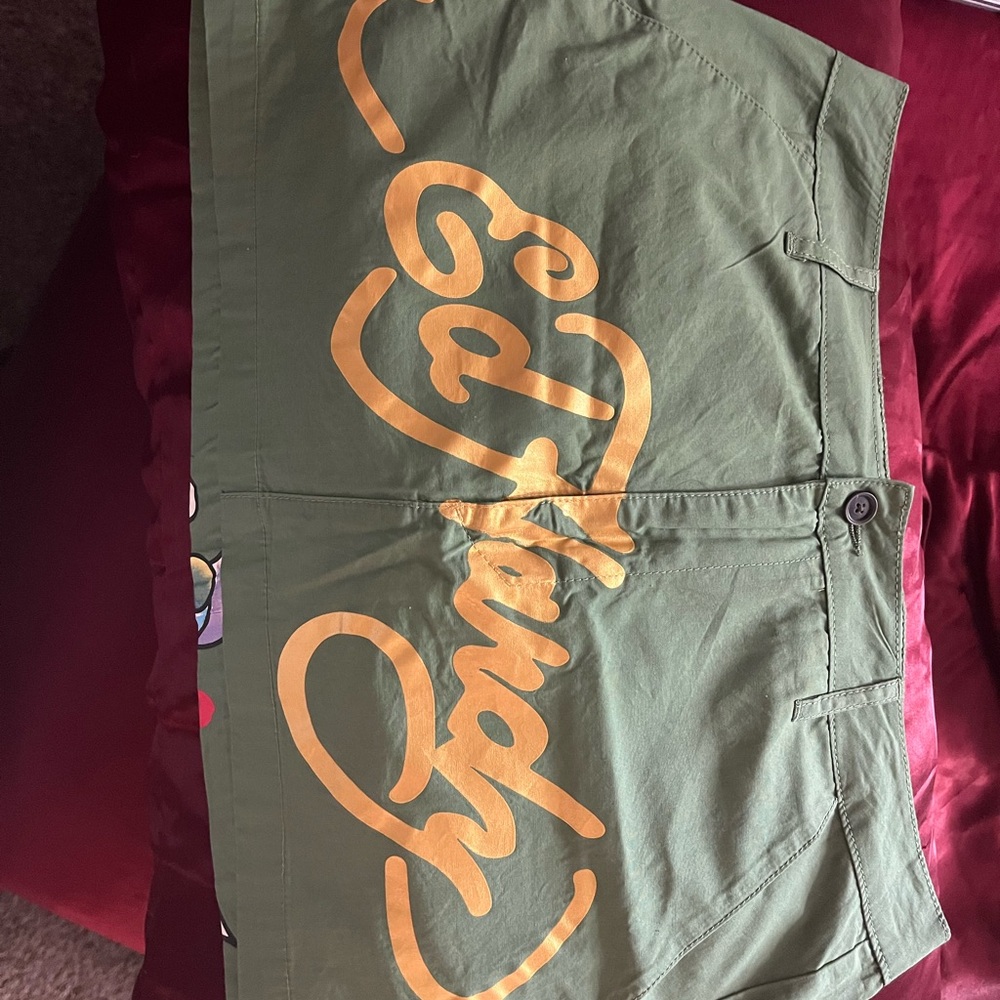 Ed Hardy Green Skirt with Orange Logo